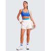 imageCRZ YOGA Womens Light Support Strappy Sports Bra  Low Cut Wirefree Padded Yoga Cami Criss Cross BackSparkle Blue