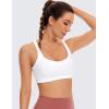 imageCRZ YOGA Womens Light Support Strappy Sports Bra  Low Cut Wirefree Padded Yoga Cami Criss Cross BackWhite