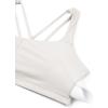 imageCRZ YOGA Womens Light Support Strappy Sports Bra  Low Cut Wirefree Padded Yoga Cami Criss Cross BackWhite Apricot