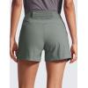 imageCRZ YOGA Womens Lightweight Mid Rise Hiking Shorts 4  Stretch for Athletic Summer Travel Outdoor Golf with Zip PocketsGrey Sage