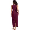 imageCRZ YOGA Womens Mesh Midi Sleeveless Swimsuit Coverup Tank Dress Bathing Suit Beach Cover Ups with Back SlitFuchsia