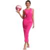 imageCRZ YOGA Womens Mesh Midi Sleeveless Swimsuit Coverup Tank Dress Bathing Suit Beach Cover Ups with Back SlitGranita Pink