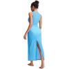 imageCRZ YOGA Womens Mesh Midi Sleeveless Swimsuit Coverup Tank Dress Bathing Suit Beach Cover Ups with Back SlitKayak Blue