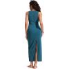 imageCRZ YOGA Womens Mesh Midi Sleeveless Swimsuit Coverup Tank Dress Bathing Suit Beach Cover Ups with Back SlitSapphire Blue