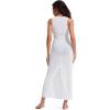 imageCRZ YOGA Womens Mesh Midi Sleeveless Swimsuit Coverup Tank Dress Bathing Suit Beach Cover Ups with Back SlitWhite