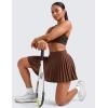 imageCRZ YOGA Womens Mini Pleated Athletic Tennis Skirts High Waisted A Line Golf Pickleball Casual Skort with Inner PocketsCoffee Brown