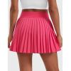 imageCRZ YOGA Womens Mini Pleated Athletic Tennis Skirts High Waisted A Line Golf Pickleball Casual Skort with Inner PocketsLip Gloss Pink