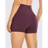 imageCRZ YOGA Womens Naked Feeling Biker Shorts  3 Inches High Waisted Yoga Workout Running SpandexDark Russet