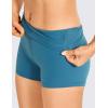 imageCRZ YOGA Womens Naked Feeling Biker Shorts  3 Inches High Waisted Yoga Workout Running SpandexPetrol Blue