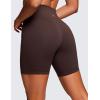 imageCRZ YOGA Womens Naked Feeling Biker Shorts  6 Inches High Waist Yoga Workout Running Gym SpandexHot Fudge Brown