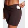 imageCRZ YOGA Womens Naked Feeling Biker Shorts  6 Inches High Waist Yoga Workout Running Gym SpandexHot Fudge Brown