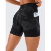 imageCRZ YOGA Womens Naked Feeling Biker Shorts with Pockets 5  High Waisted Yoga Gym Workout SpandexBlack Tie Dye Flowers