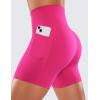 imageCRZ YOGA Womens Naked Feeling Biker Shorts with Pockets 5  High Waisted Yoga Gym Workout SpandexGranita Pink
