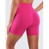 imageCRZ YOGA Womens Naked Feeling Biker Shorts with Pockets 5  High Waisted Yoga Gym Workout SpandexGranita Pink