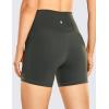 imageCRZ YOGA Womens Naked Feeling Biker Shorts with Pockets 5  High Waisted Yoga Gym Workout SpandexGrey Olive