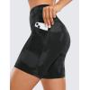 imageCRZ YOGA Womens Naked Feeling Biker Shorts with Pockets 6  High Waisted Yoga Gym Workout SpandexBlack Tie Dye Flowers