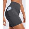 imageCRZ YOGA Womens Naked Feeling Biker Shorts with Pockets 6  High Waisted Yoga Gym Workout SpandexMysterious Grey