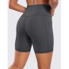 imageCRZ YOGA Womens Naked Feeling Biker Shorts with Pockets 6  High Waisted Yoga Gym Workout SpandexMysterious Grey
