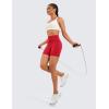 imageCRZ YOGA Womens Naked Feeling Biker Shorts with Pockets 6  High Waisted Yoga Gym Workout SpandexRed Chili