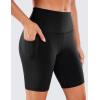imageCRZ YOGA Womens Naked Feeling Biker Shorts with Pockets 8  High Waisted Yoga Gym Workout SpandexBlack