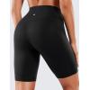 imageCRZ YOGA Womens Naked Feeling Biker Shorts with Pockets 8  High Waisted Yoga Gym Workout SpandexBlack