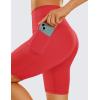 imageCRZ YOGA Womens Naked Feeling Biker Shorts with Pockets 8  High Waisted Yoga Gym Workout SpandexCrimson