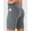 imageCRZ YOGA Womens Naked Feeling Biker Shorts with Pockets 8  High Waisted Yoga Gym Workout SpandexDark Carbon