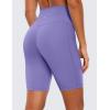 imageCRZ YOGA Womens Naked Feeling Biker Shorts with Pockets 8  High Waisted Yoga Gym Workout SpandexDark Lavender Purple