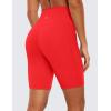 imageCRZ YOGA Womens Naked Feeling Biker Shorts with Pockets 8  High Waisted Yoga Gym Workout SpandexDeep Red