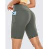 imageCRZ YOGA Womens Naked Feeling Biker Shorts with Pockets 8  High Waisted Yoga Gym Workout SpandexGrey Sage