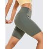 imageCRZ YOGA Womens Naked Feeling Biker Shorts with Pockets 8  High Waisted Yoga Gym Workout SpandexGrey Sage