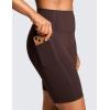 imageCRZ YOGA Womens Naked Feeling Biker Shorts with Pockets 8  High Waisted Yoga Gym Workout SpandexHot Fudge Brown
