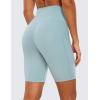 imageCRZ YOGA Womens Naked Feeling Biker Shorts with Pockets 8  High Waisted Yoga Gym Workout SpandexLight Grayish Blue