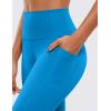 imageCRZ YOGA Womens Naked Feeling Biker Shorts with Pockets 8  High Waisted Yoga Gym Workout SpandexMadagascar Blue