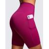 imageCRZ YOGA Womens Naked Feeling Biker Shorts with Pockets 8  High Waisted Yoga Gym Workout SpandexMagenta Purple