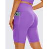 imageCRZ YOGA Womens Naked Feeling Biker Shorts with Pockets 8  High Waisted Yoga Gym Workout SpandexRoyal Lilac