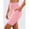 imageCRZ YOGA Womens Naked Feeling Biker Shorts with Pockets 8  High Waisted Yoga Gym Workout SpandexThe Heartbeat Powder