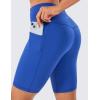 imageCRZ YOGA Womens Naked Feeling Biker Shorts with Pockets 8  High Waisted Yoga Gym Workout SpandexWaves Blue