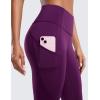imageCRZ YOGA Womens Naked Feeling Workout Leggings 25 Inches  High Waisted Yoga Pants with Side Pockets Running TightsPlum Magenta