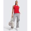 imageCRZ YOGA Womens Pima Cotton Sleeveless Loose Tank Tops Exercise Gym Yoga Tops Athletic ShirtsFestival Red