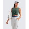 imageCRZ YOGA Womens Pima Cotton Sleeveless Loose Tank Tops Exercise Gym Yoga Tops Athletic ShirtsGraphite Green