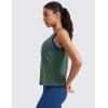 imageCRZ YOGA Womens Pima Cotton Sleeveless Loose Tank Tops Exercise Gym Yoga Tops Athletic ShirtsGraphite Green