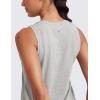 imageCRZ YOGA Womens Pima Cotton Sleeveless Loose Tank Tops Exercise Gym Yoga Tops Athletic ShirtsHeathered Medium Grey