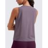 imageCRZ YOGA Womens Pima Cotton Sleeveless Loose Tank Tops Exercise Gym Yoga Tops Athletic ShirtsPurple Gray