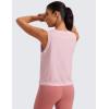 imageCRZ YOGA Womens Pima Cotton Sleeveless Loose Tank Tops Exercise Gym Yoga Tops Athletic ShirtsStrawberry Pink