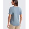 imageCRZ YOGA Womens Pima Cotton V Neck TShirt Short Sleeve Casual Workout Shirts Soft Summer Basic Tee TopsBelgian Blue