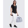 imageCRZ YOGA Womens Pima Cotton V Neck TShirt Short Sleeve Casual Workout Shirts Soft Summer Basic Tee TopsBlack