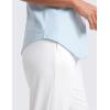 imageCRZ YOGA Womens Pima Cotton V Neck TShirt Short Sleeve Casual Workout Shirts Soft Summer Basic Tee TopsBlue Linen
