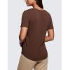 imageCRZ YOGA Womens Pima Cotton V Neck TShirt Short Sleeve Casual Workout Shirts Soft Summer Basic Tee TopsCoffee Brown