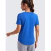 imageCRZ YOGA Womens Pima Cotton V Neck TShirt Short Sleeve Casual Workout Shirts Soft Summer Basic Tee TopsSparkle Blue
